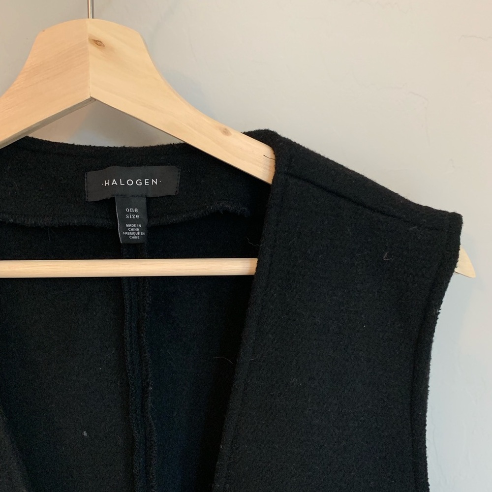 Black long vest coat